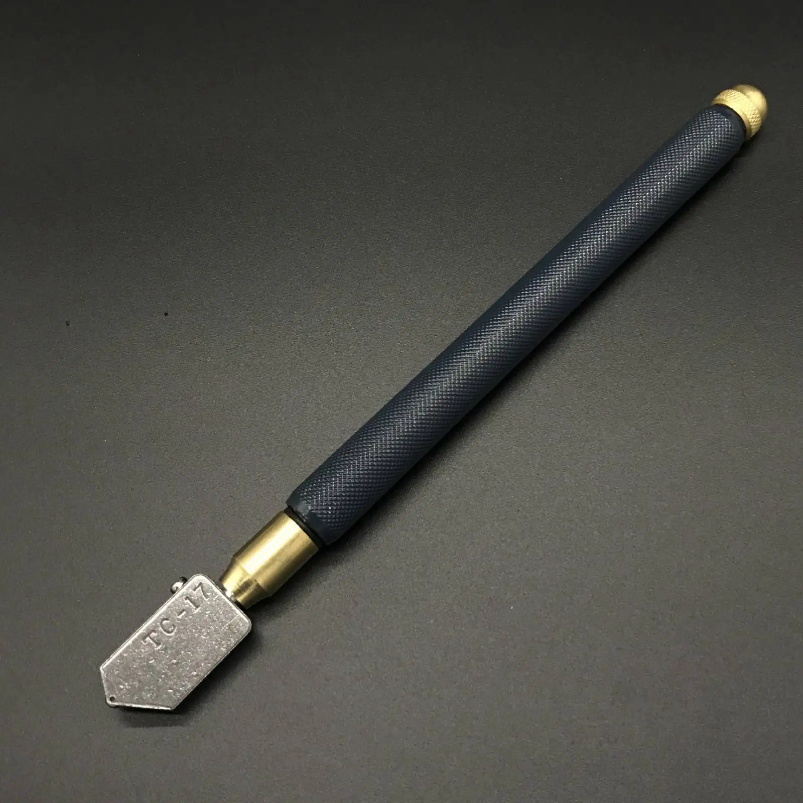 

TOYO TC-17 Oil Glass Cutter Metal Handle Diamond Straight Head Cutting Tool New Black 17.5cm