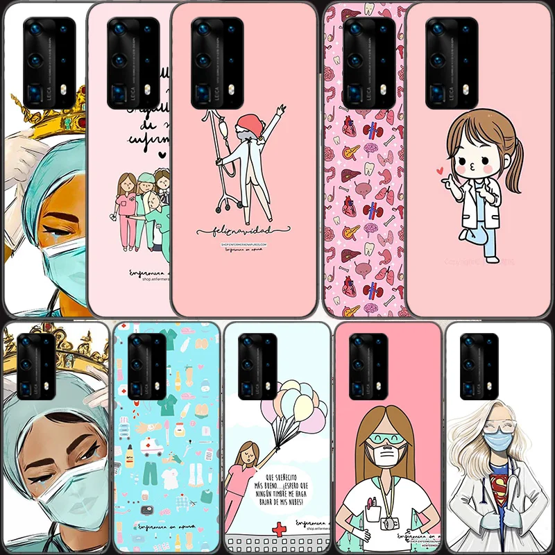 

Мультяшный медицинский доктор медсестра мягкий прозрачный телефонный чехол для Huawei P30 Lite P10 P20 P40 P50 Pro Mate 40 Pro 30 20 10 Lite чехол-книжка