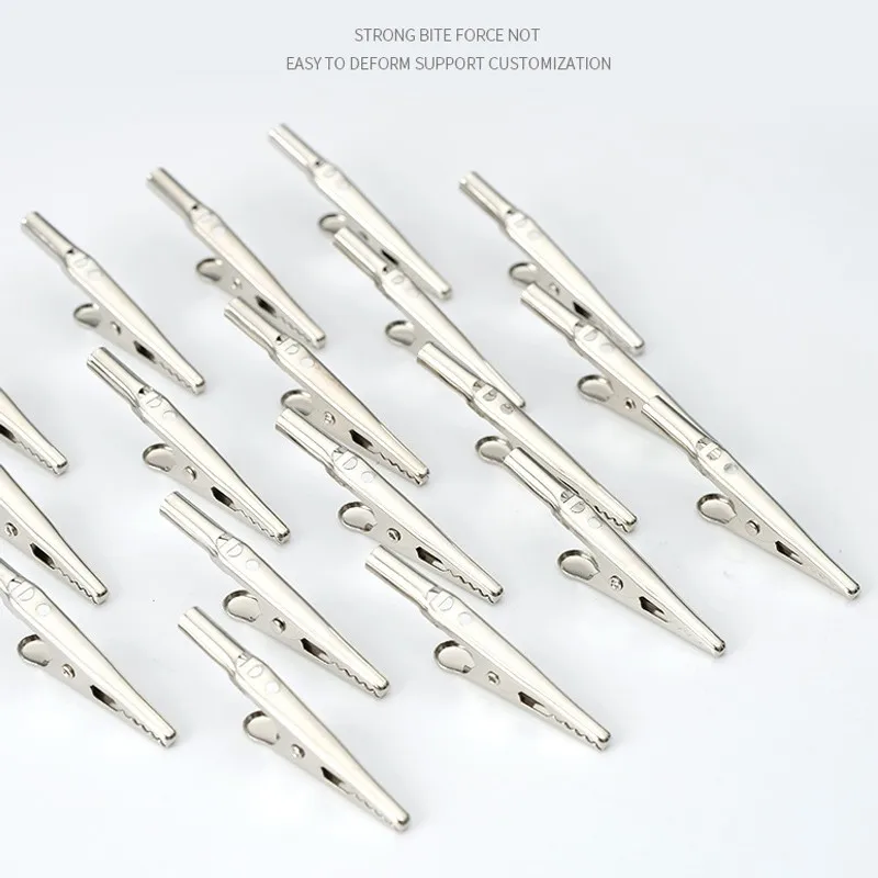 

10pcs 51mm Screw Probe Test Alligator Clips Crocodile Clamps Stainless Steel For Stereo Applications Or Battery/power Terminals