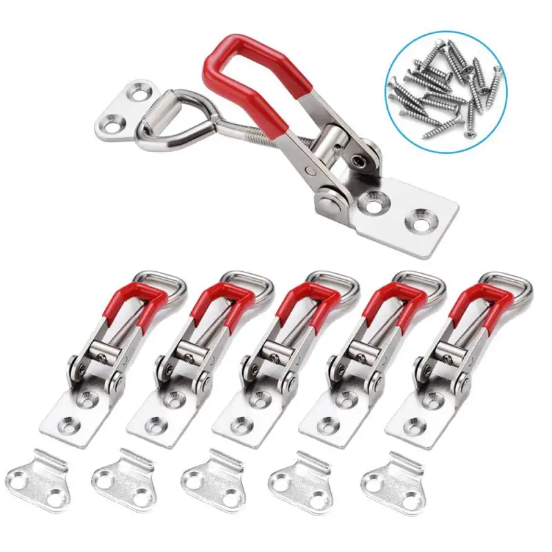Adjustable Toolbox Case Metal Toggle Latch Catch Clasp Quick Release Clamp Anti-Slip Push Pull Toggle Clamp Hasps Tool Hardware