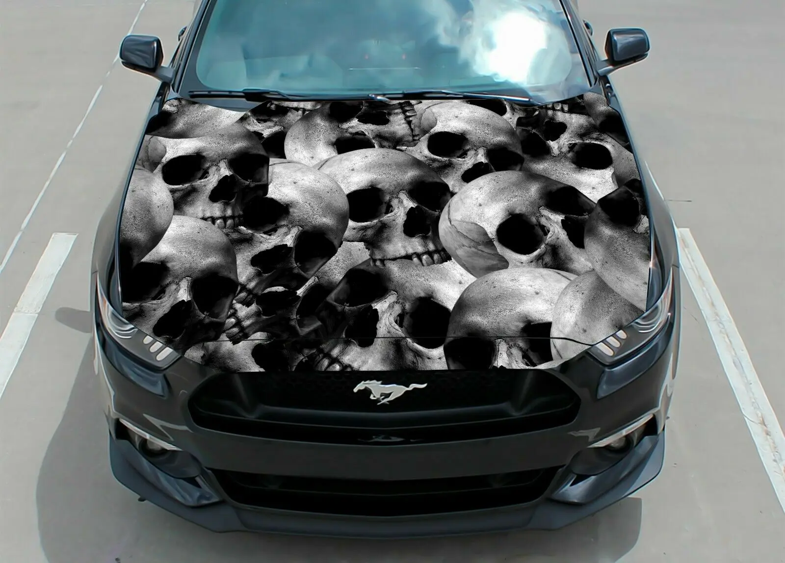 

Skull Car Hood Wrap Decal Vinyl Sticker Full Color Graphic Fit Any Car Skulls