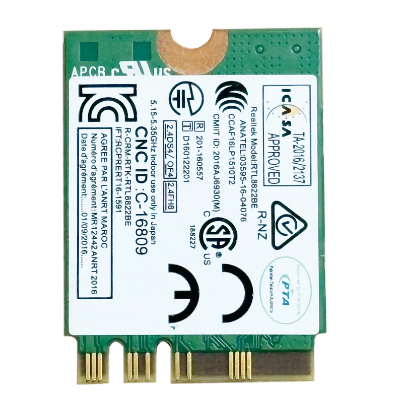 Фото 2026 Rtl8822be M2 Ngff Network Card 01ax712, двухдиапазонная, 2,4 ГГц, 5 ГГц, 802, 11ac, Bluetooth 4 1, совместимая с Thinkpad P51s T470 №3