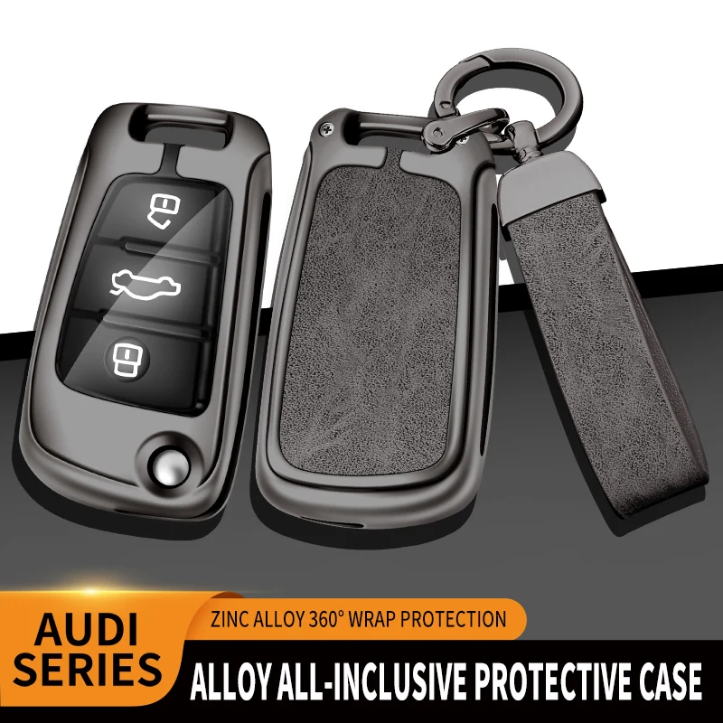 

Zinc Alloy+Leather+TPU Car Key Case Bag For Audi A3 A1 8P 8L A4 A5 B6 B7 A6 A7 C5 C6 4F Q3 Q5 Q7 S3 S4 S6 RS TT Accessories