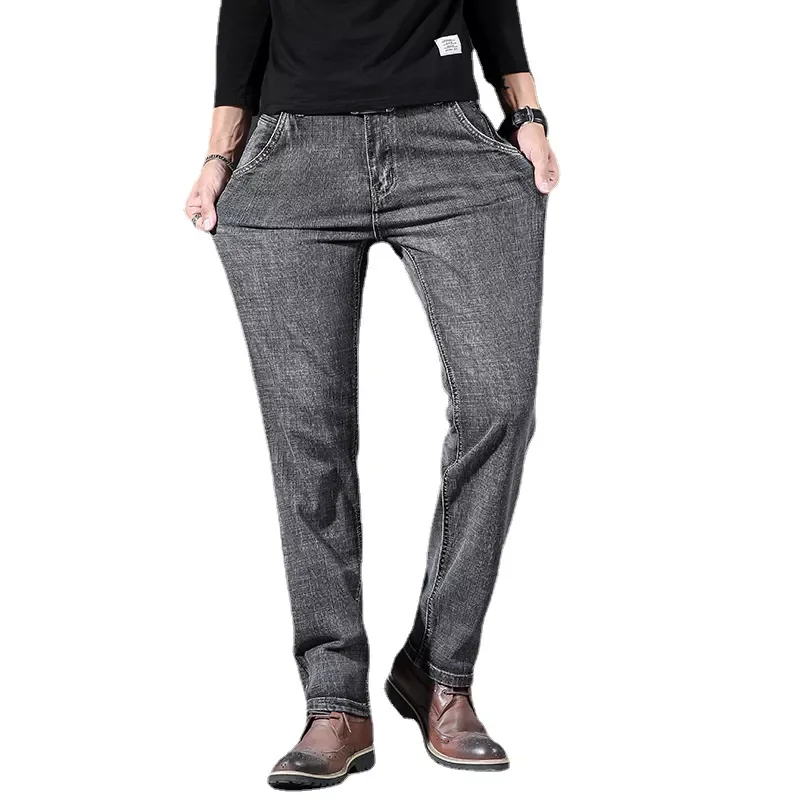 Anti-theft Zipper Pocket Men Pants  Business  Men's Fitted Stretch Denim Jeans Men Clothes Sulee Brand Embroidered