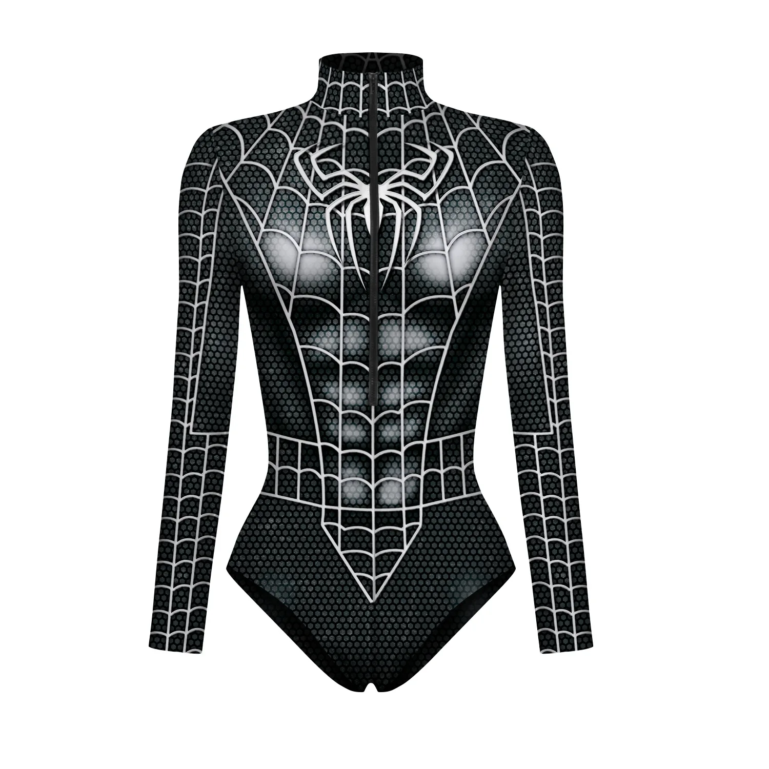 Ladies Jumpsuit Halloween Clothing Halloween Clothing Is Fashionable and Sexy Tight Spider Web Mechanical Digital Printing Women