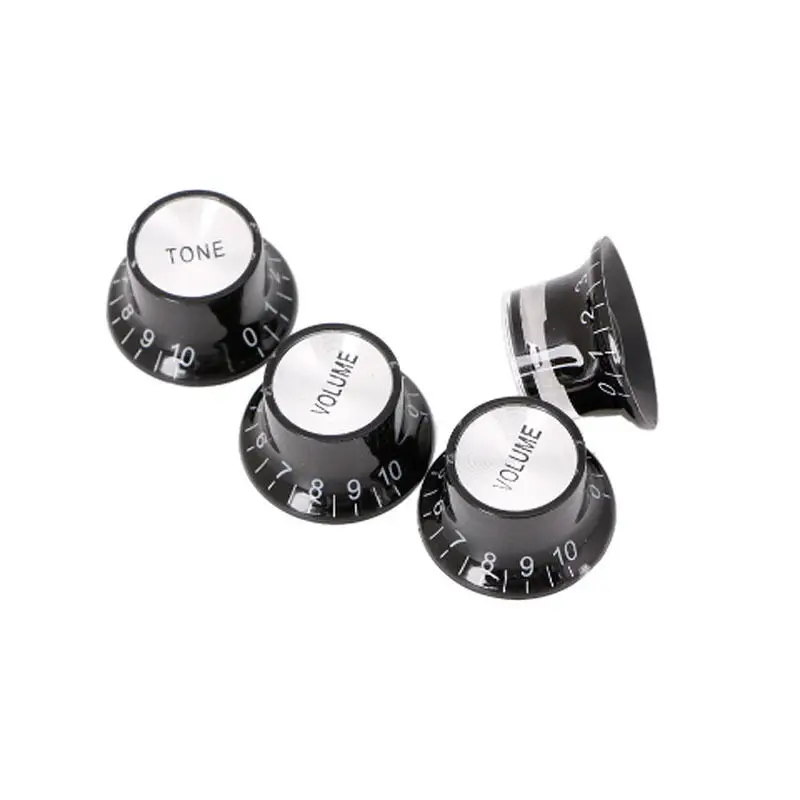 

Guitar 2 Tones 2 Volume Control Knobs Silver Top Hat Bell For Gibson Les Paul SG Epiphone Guitar Accessories Volumes Tones