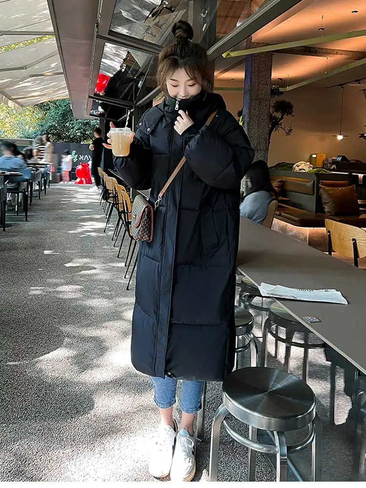 -30 degrees Winter Women Hooded Parkas X-long Jackets Casual Thick Warm Windproof Coat Female Outwear Long Streetwear Size 3XL