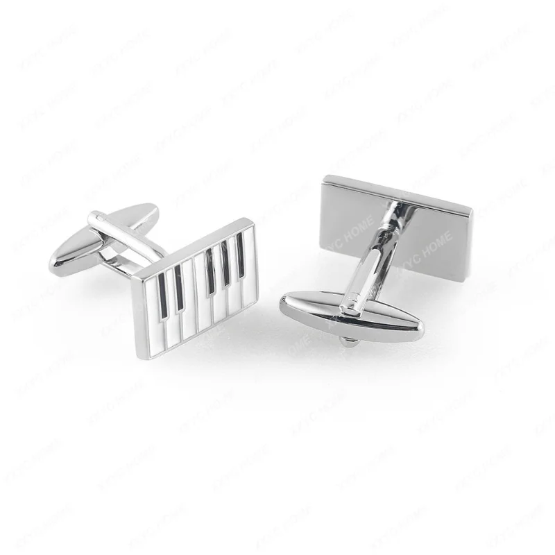 

New High-Grade Paint Piano Key Mapping Metal Cufflinks Men's French Shirt Cufflinks men's decoration
