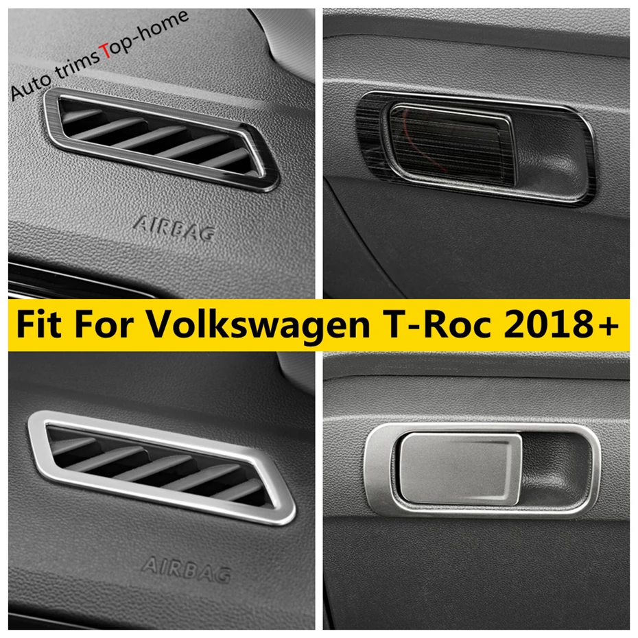 

Glove Box Switch Sequin / Air AC Vent Cover Trim For Volkswagen T-Roc T Roc 2018 - 2023 Stainless Steel Interior Accessories