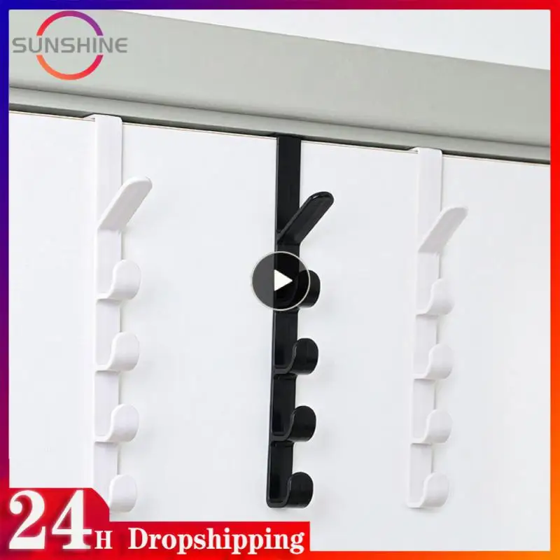 

Household Gadgets Bag Hanging Rack Saving Space 5 Hooks Clothes Hook Portable Behind The Door Storage Hooks Kitchen Organizer