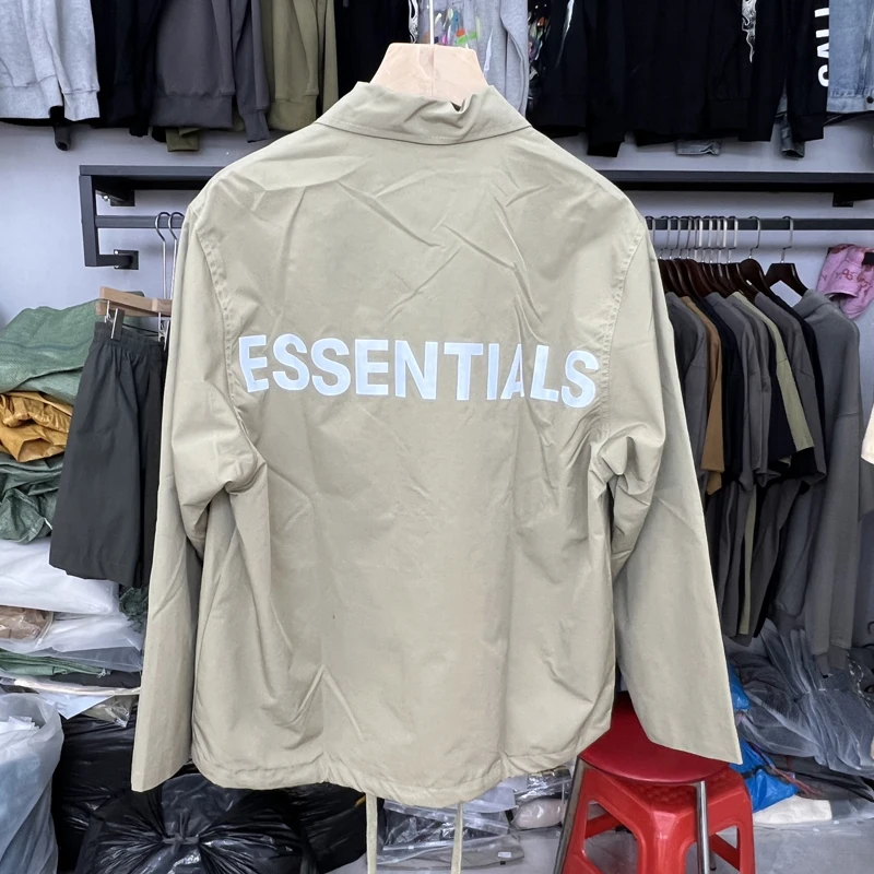 

Real Photo Essentials Jacket New High Quality Letter Print ESSENTIALS Fashion Brand Casual Coat Men Women In The Same Style