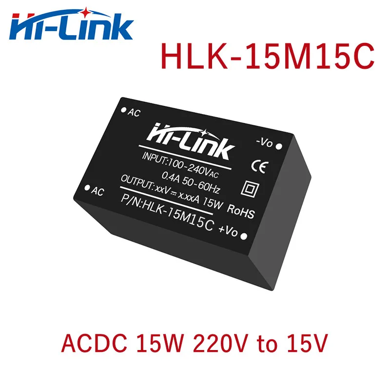 

Бесплатная доставка, Hi-Link HLK-15M15C новый модуль питания переменного/постоянного тока 15 Вт, от 220 В до 15 В, выходной преобразователь, понижающий трансформатор