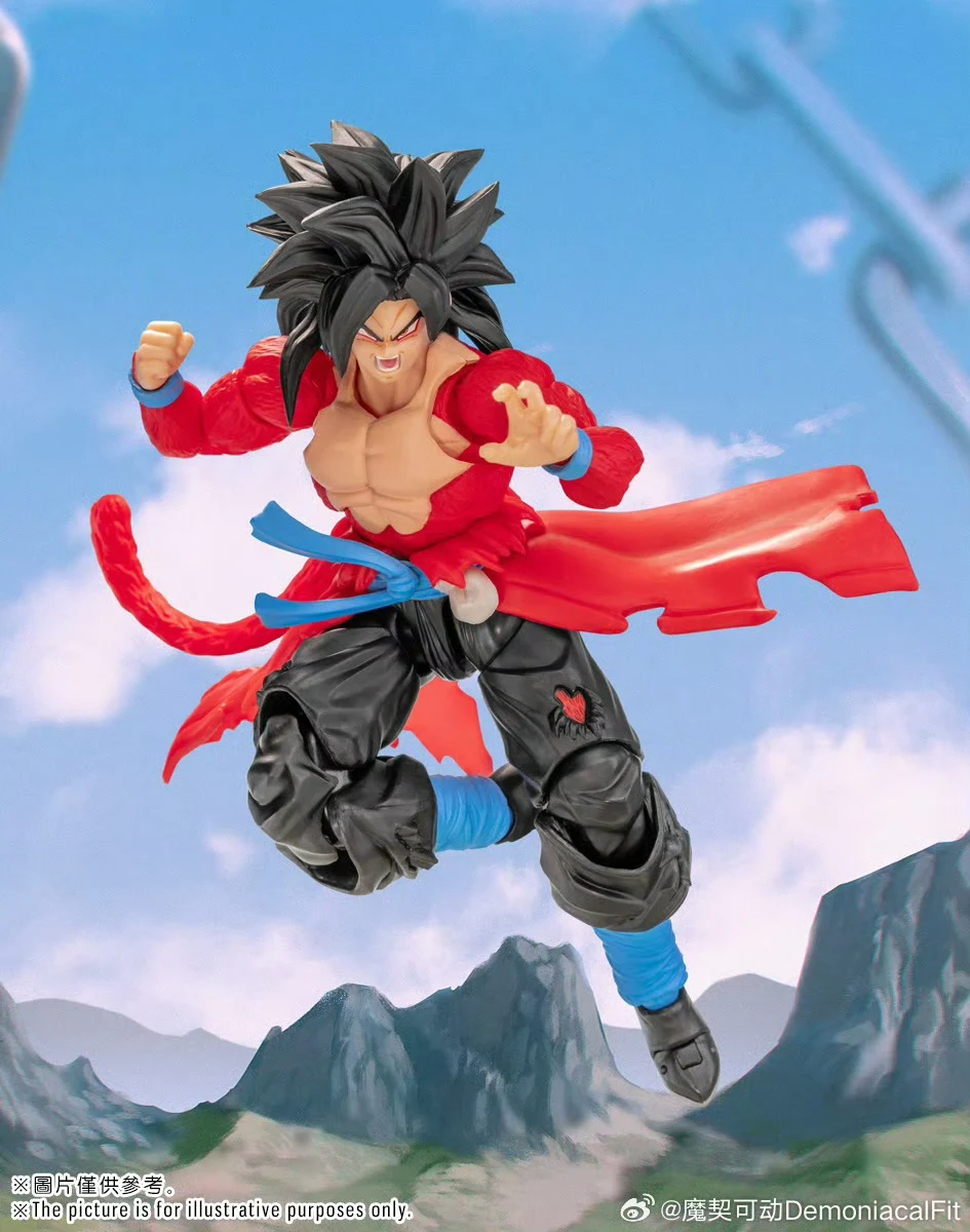 Фото Demoniacal Fit Dragon Ball Z SHF Super Saiyan 4 GT SSJ4 Untamed Power Time Ranger Son Goku Аниме Фигурка Модель Игрушки №4