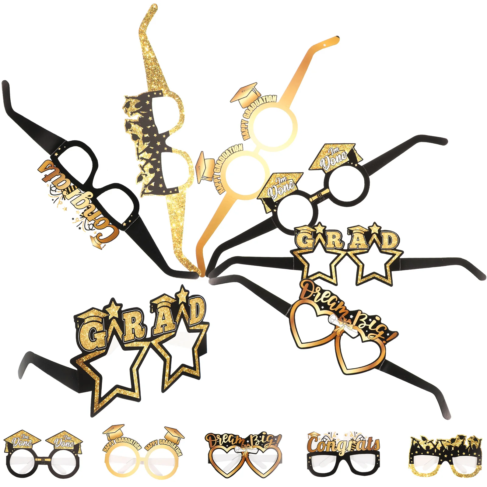 

Party Graduation Glasses Grad Year New Supplies Eyeglasses Props Photo Class Eyewear Favors Congrats Novelty Paper Bulk