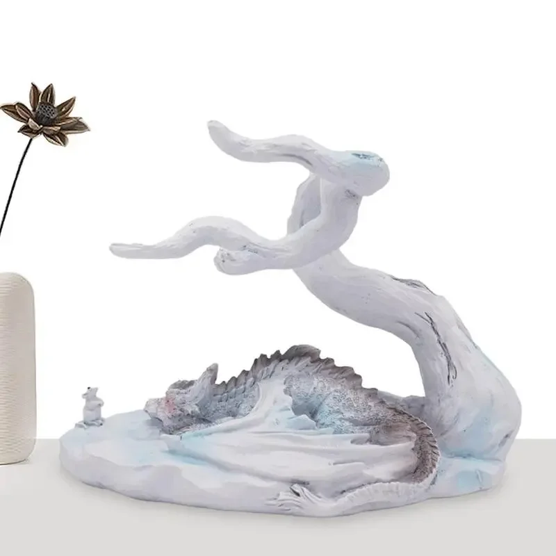 

Resin Craft Dragon And Mouse Art Statue Ornament Living Room Bedroom Desk Table Decoration Living Roo Decor Christmas Gift