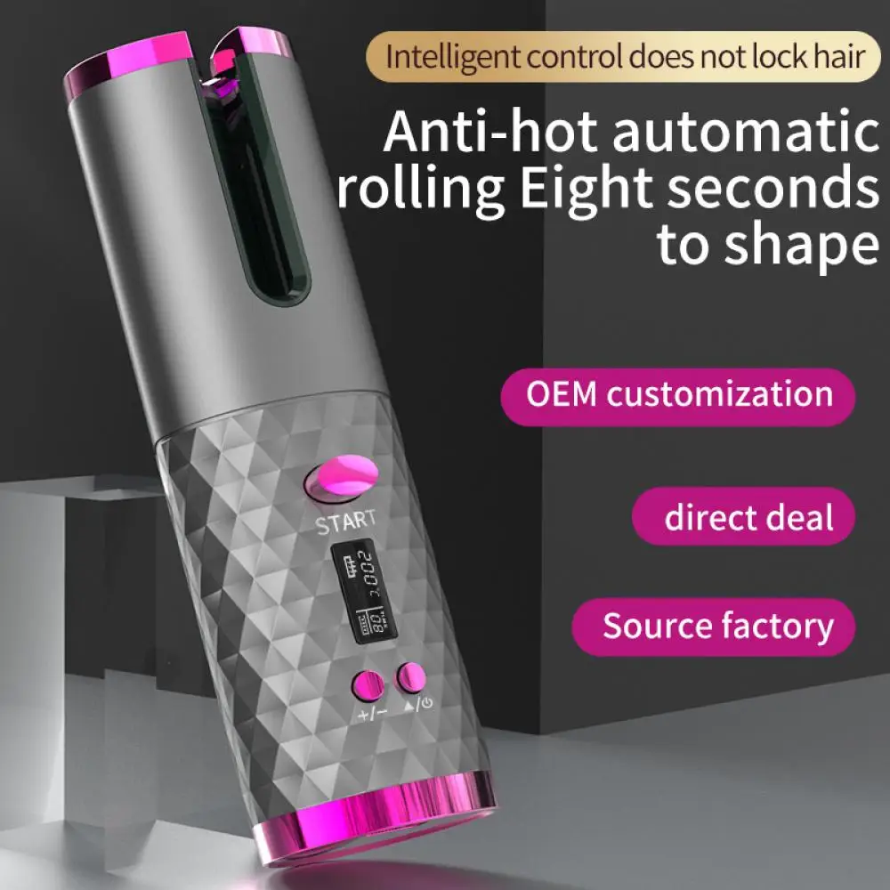 Display Temperature Adjustable Timing Hair Curler