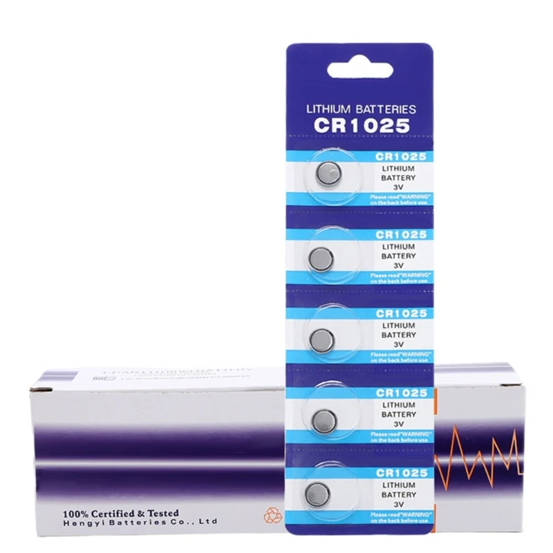 5 шт. батарейки CR1025 батарейка-таблетка для автомобильного ключа долговечная