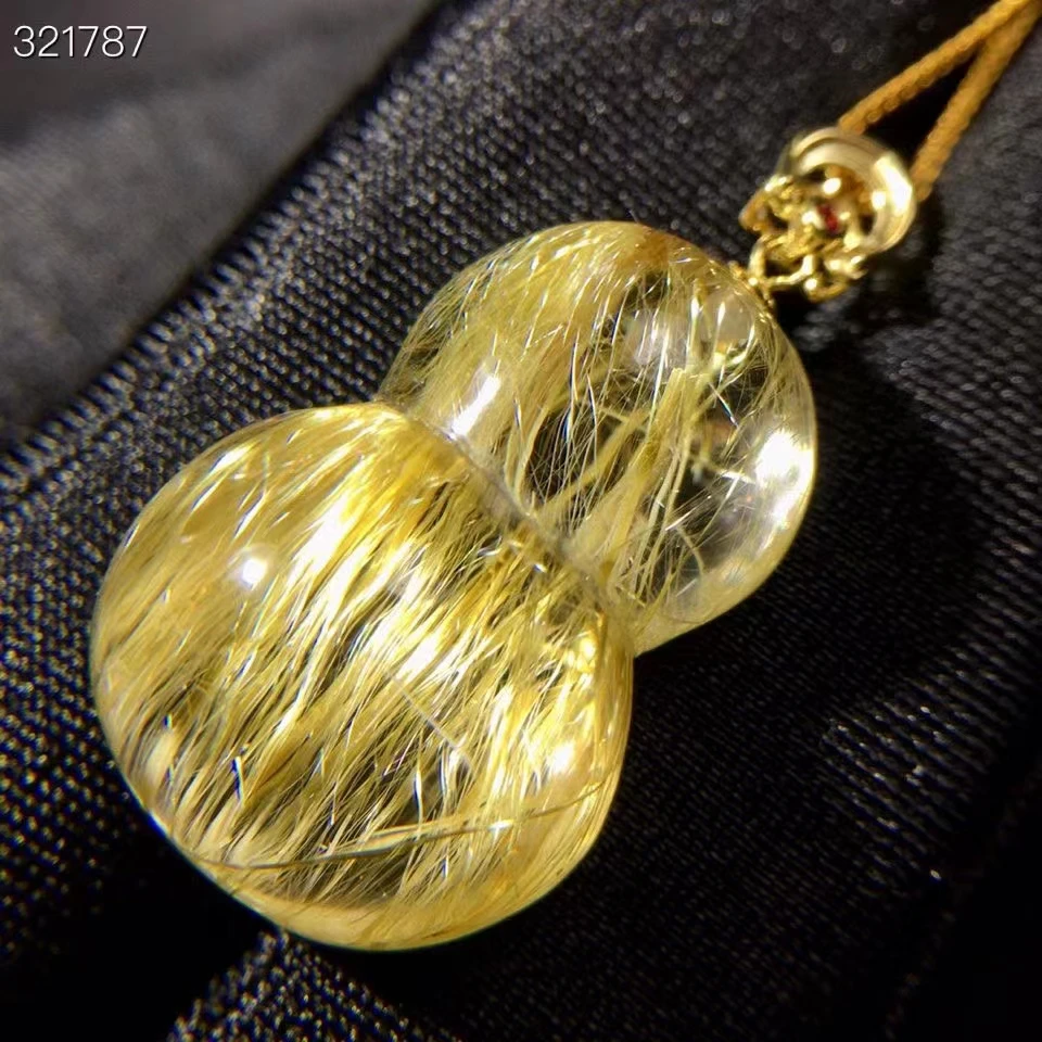 

Ожерелье с подвеской из натурального золота, Кварцевая Тыква с бусинами, ювелирные изделия 23,2*15,7*10,5 мм, модное рутилированное золото 18 карат...