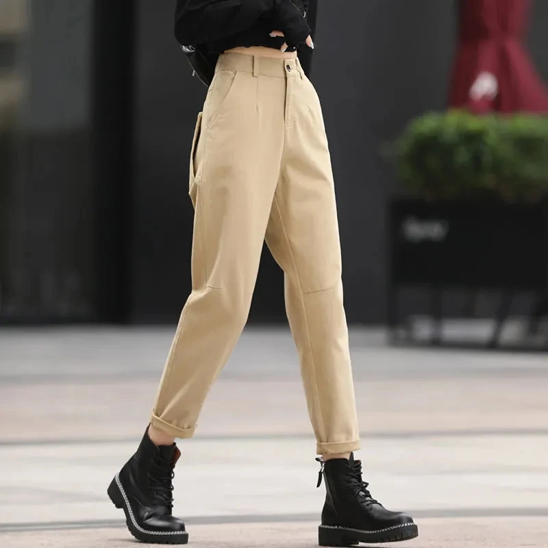 

Брюки-султанки женские с завышенной талией, демисезонные, 2022