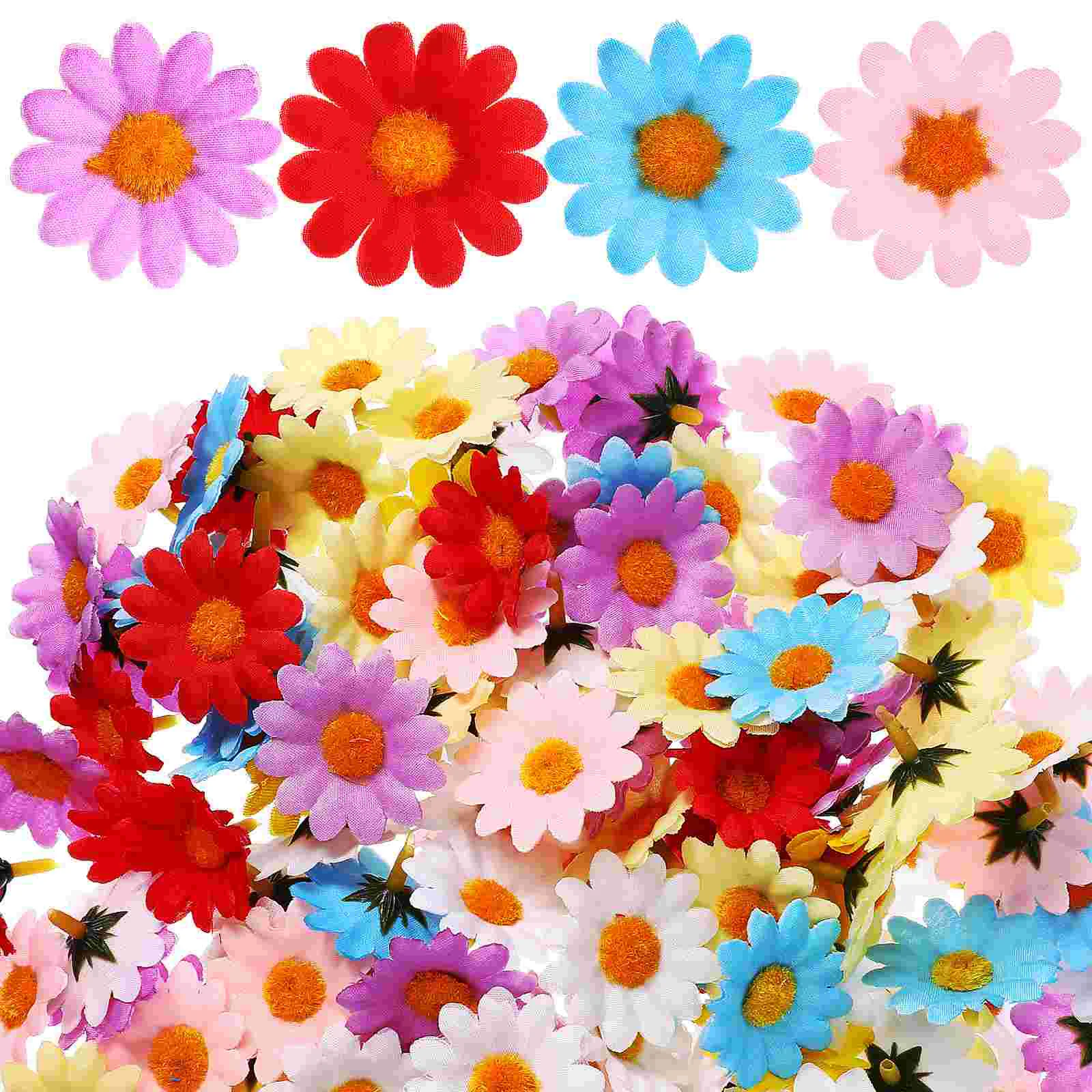 150 Pcs Craft Materials Small Realistic Artificial Sunflower Heads Artificial Daisy Flower Heads  Craft Flowers