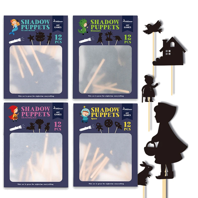 

Children DIY Creative Toys Art Dinosaur Silhouette Games Parent-Child Interaction Early Educational Toys For Kids Shadow Puppets