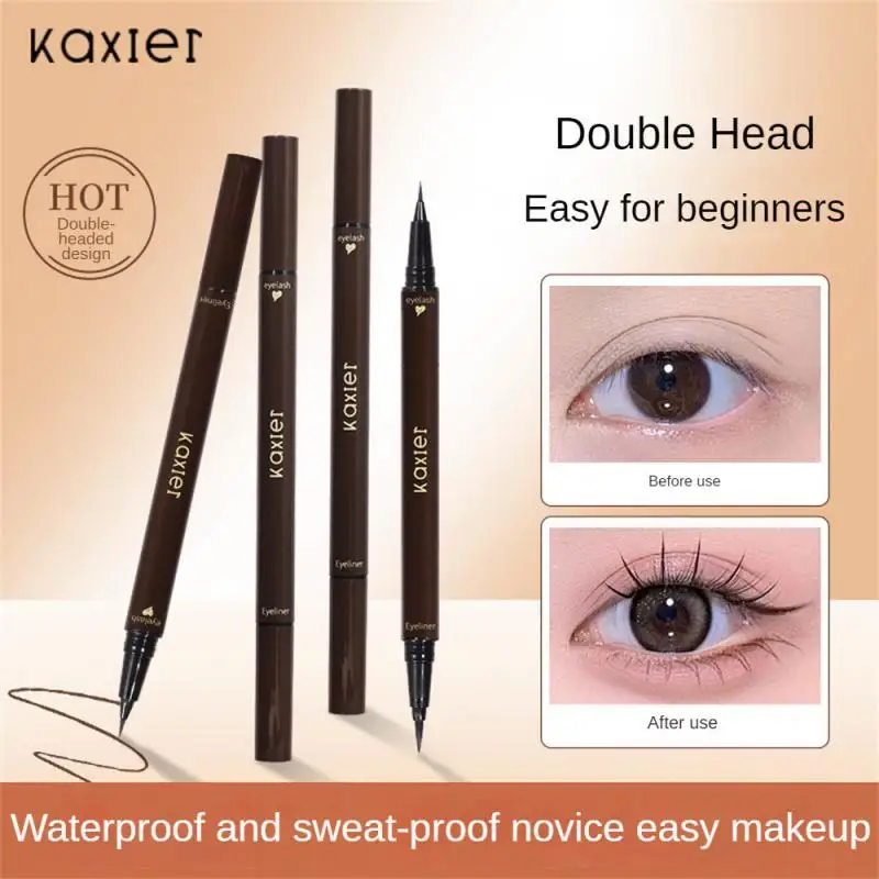 

NEW Double Eyeliner Pen Outline Natural Makeup Waterproof Extremely Fine And Lasting Outline Eyelash Beauty Pen
