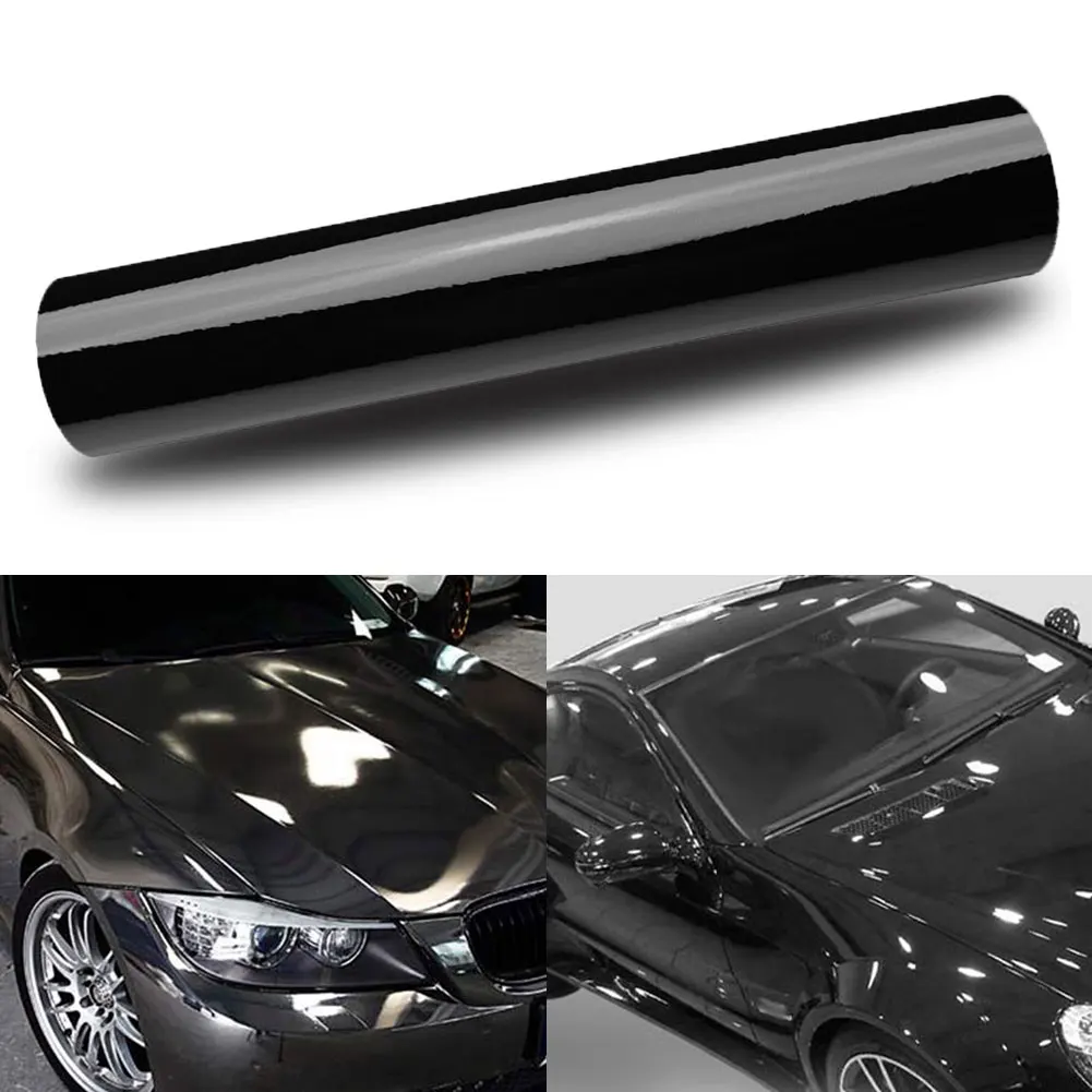 

152x30CM Black Glossy Vinyl Film Gloss Glossy Car Wrap Foil Sticker with Air Bubble Free Motorcycle Car Wrapping Car Accessories