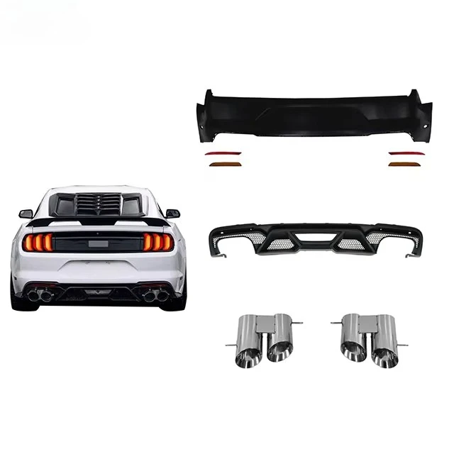 Фото Производство нового состояния для Mustang GT500 2018-2023, аксессуары, автомобильный полный широкий комплект кузова с решеткой переднего и заднего бампера №2
