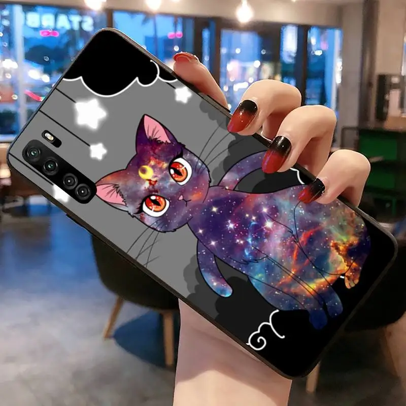 Чехол с котом Сейлор Мун для телефона Huawei P20 P30 P40 lite E Pro Mate 40 30 20 P Smart 2020 |
