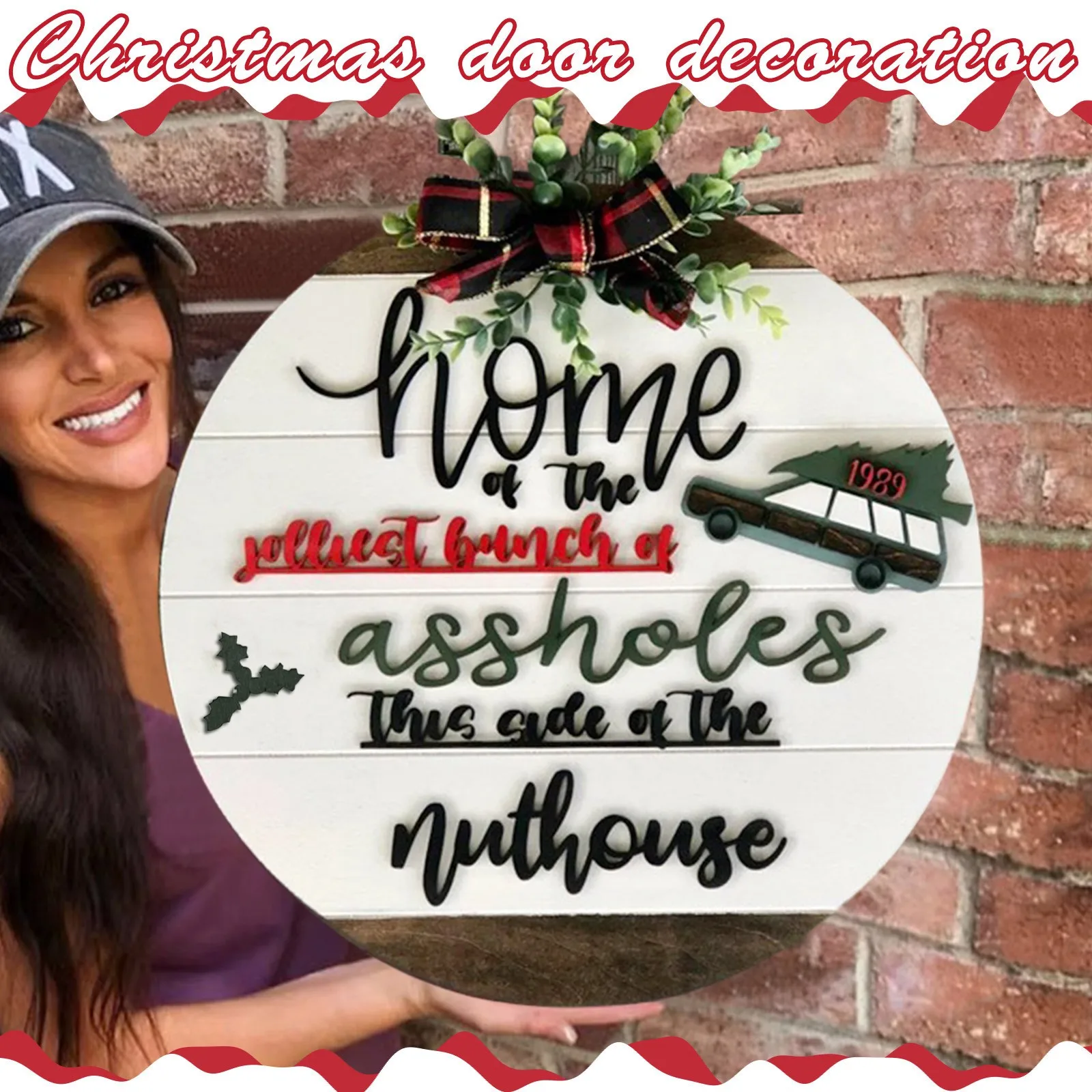 

Bow Whiteboard Home Style Christmas Holiday Tag Door Hanger Christmas Vacation Door Hanger