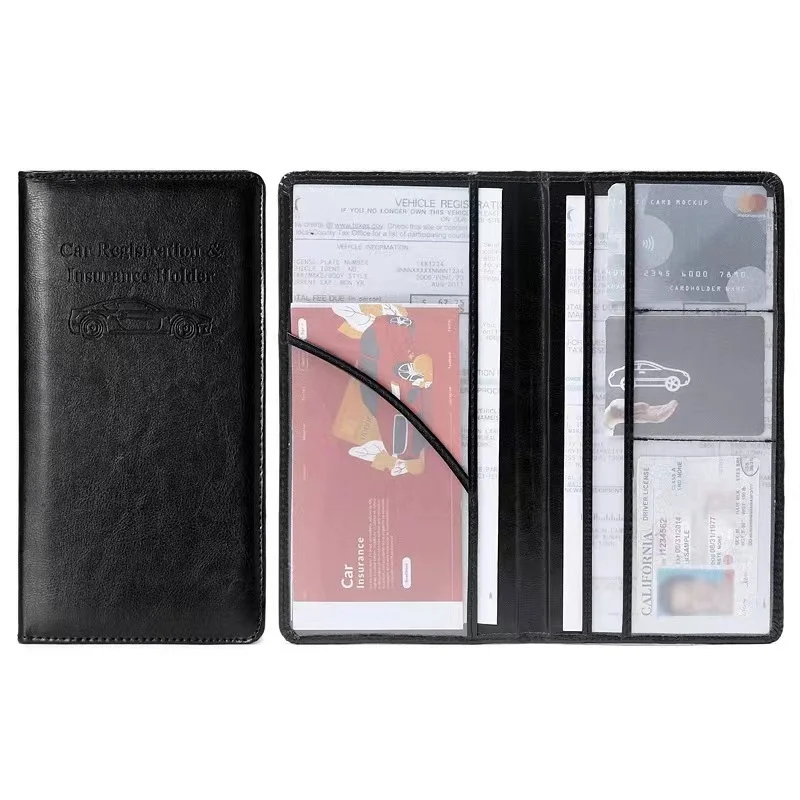 New Ultra-Thin Long High-Quality Leather Transparent Inner Bag Multi-Functional Waterproof Travel Bill Passport Storage Wallet