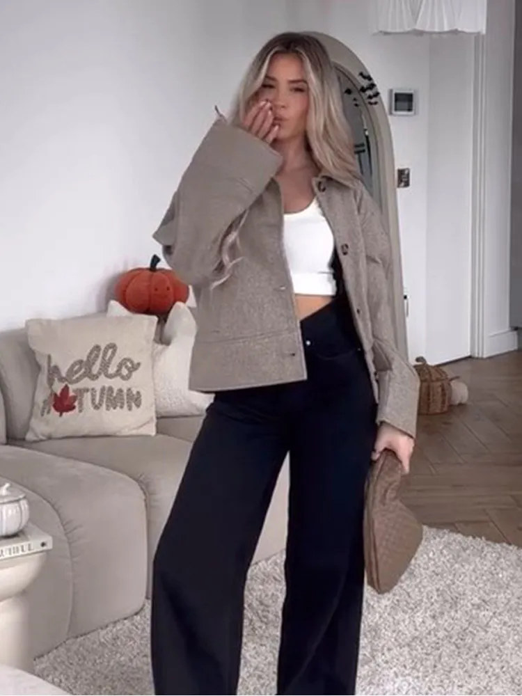 Модная однобортная Женская куртка с отложным воротником повседневные женские