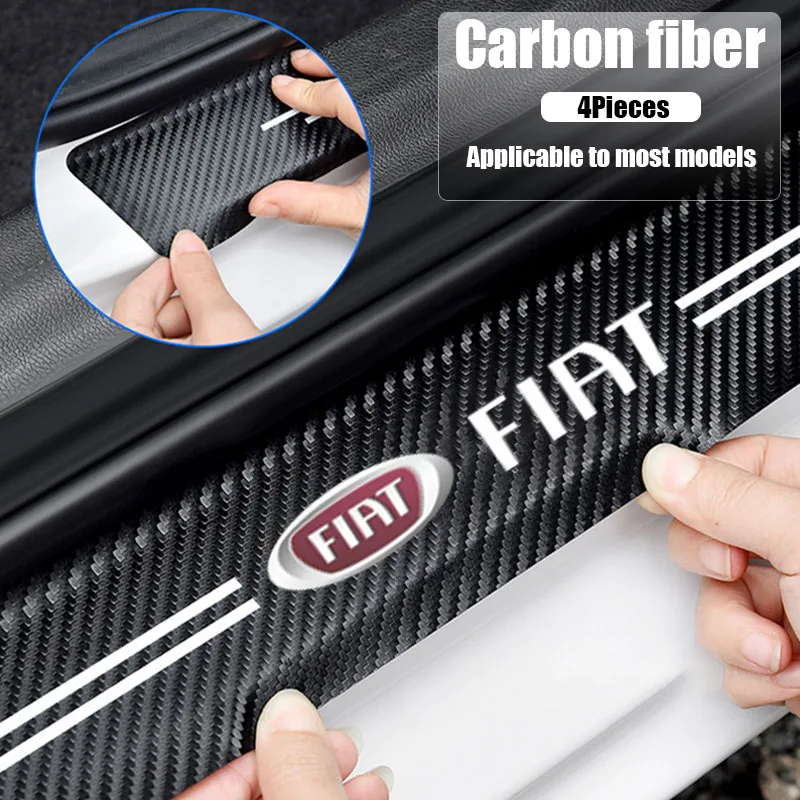 

4Pcs Car Door Sill Door Edge Stickers Protect for Fiat 500 Punto Tipo Doblo Panda Bravo 2007 500x Uno Freemont Car Accessories