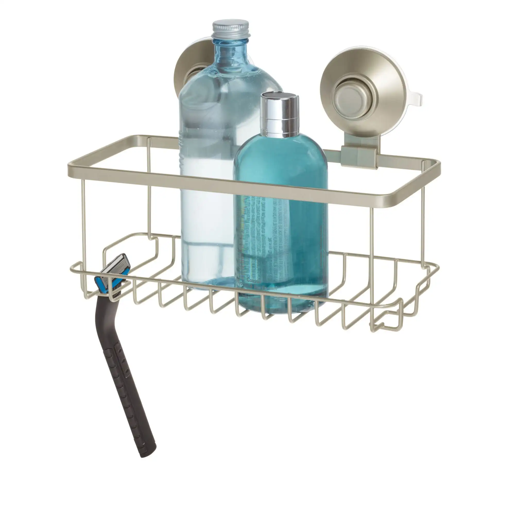 

Satin Everett Push Lock Suction Shower Caddy and Bath Organizer, 9.1" x 4.53" x 3.63" - iDesign