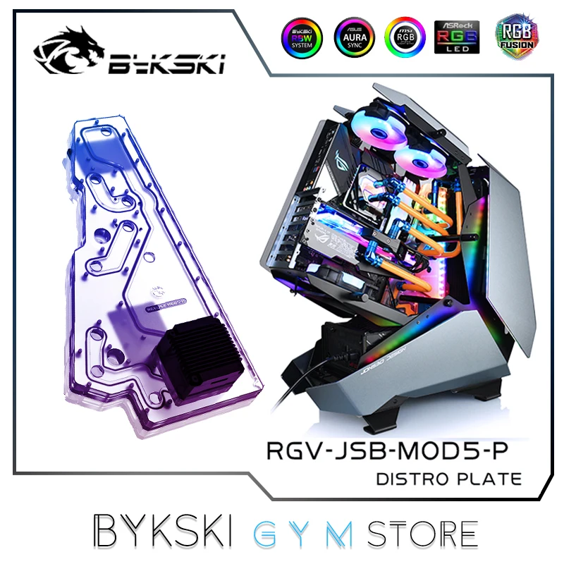 Набор пластин водяного охлаждения Bykski для чехла JONSBO MOD5, блок радиатора для центрального процессора GPU, 12 В/5 В