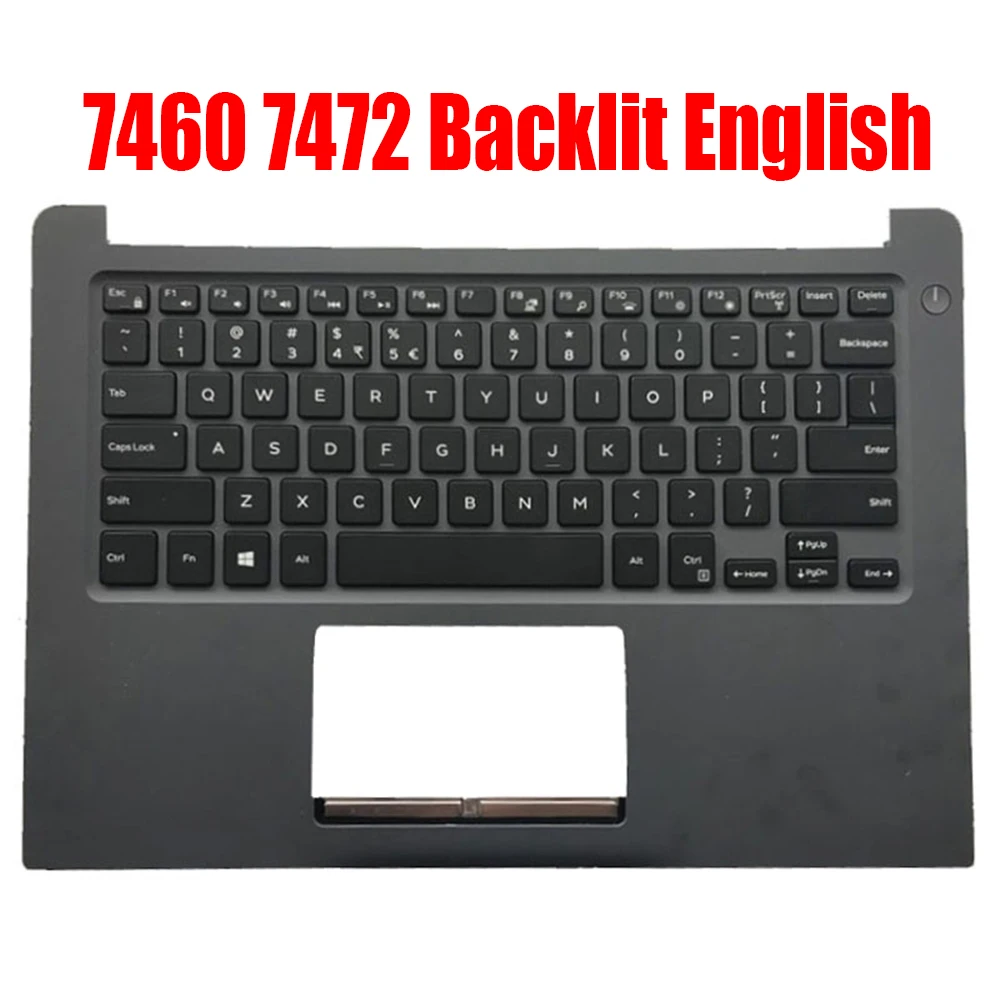 

Laptop Palmrest For DELL For Inspiron 14 7460 7472 0K9GT3 K9GT3 With Backlit English US Keyboard Upper Case New