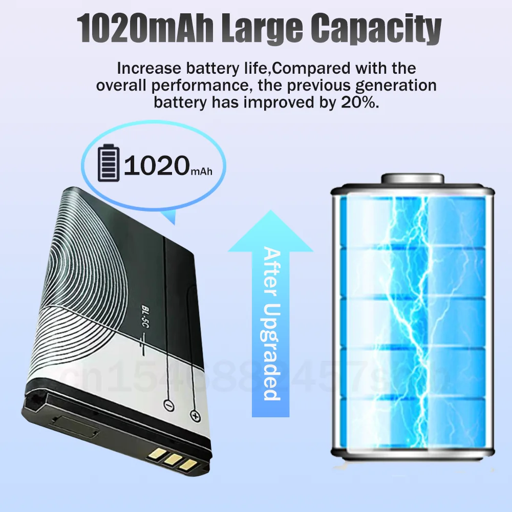 BL-5C BL5C BL 5C 3 7 V 1020mAh литиевая аккумуляторная батарея для телефона Nokia 1100 1110 1200 1208 1280