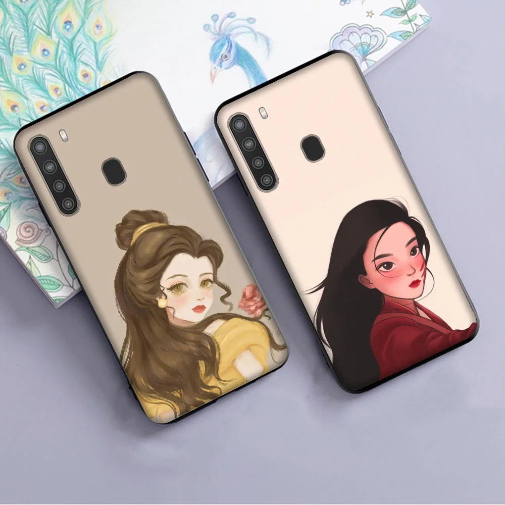 Чехол Disney Girl для VIVO V21 V21E V23 V23E V25 V27 V27E V29 Y01 Y02 Y02S Y36 Pro черный чехол телефона