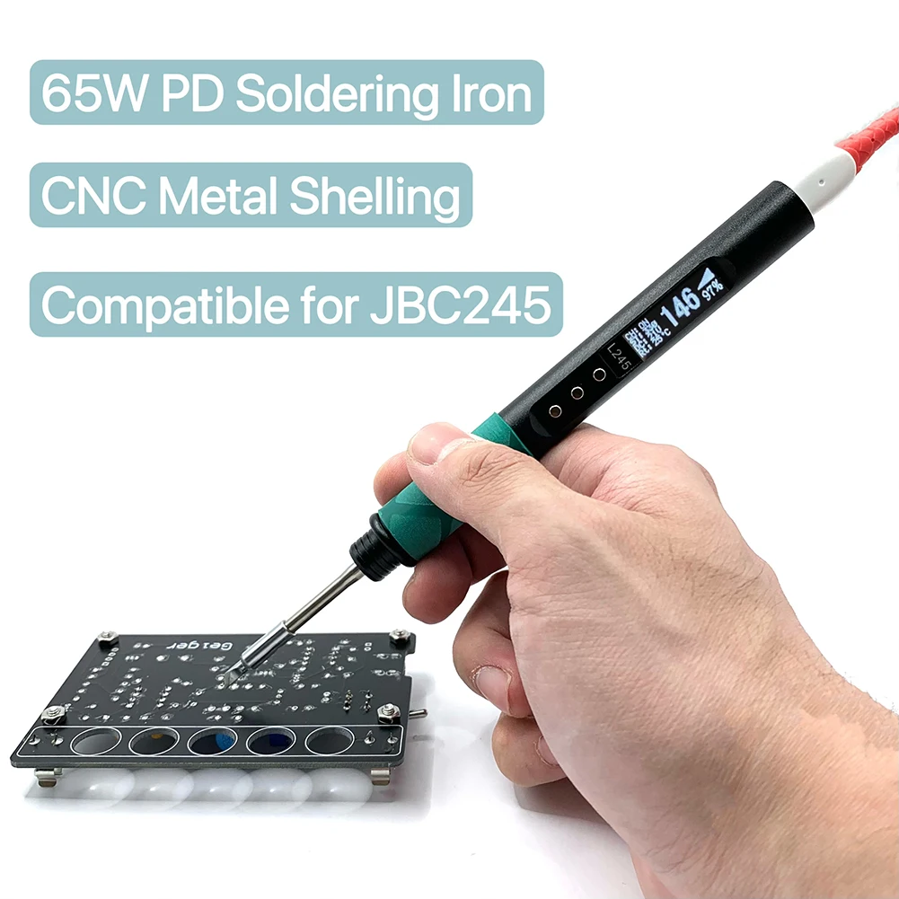 

65W Digital Soldering Pen Professional Portable Electric Heating Tools Aluminum Alloy CNC Shell QC PD Type-C for JBC245