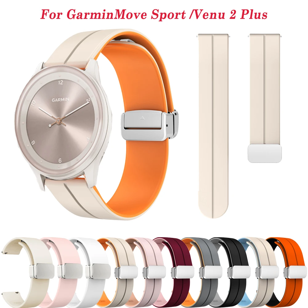 

GarminMove Sport 20mm Smart Watch Straps For Garmin Venu 2 Plus Vivoactive 3 Silicone Watchbands Forerunner 645 245 158 Bracelet