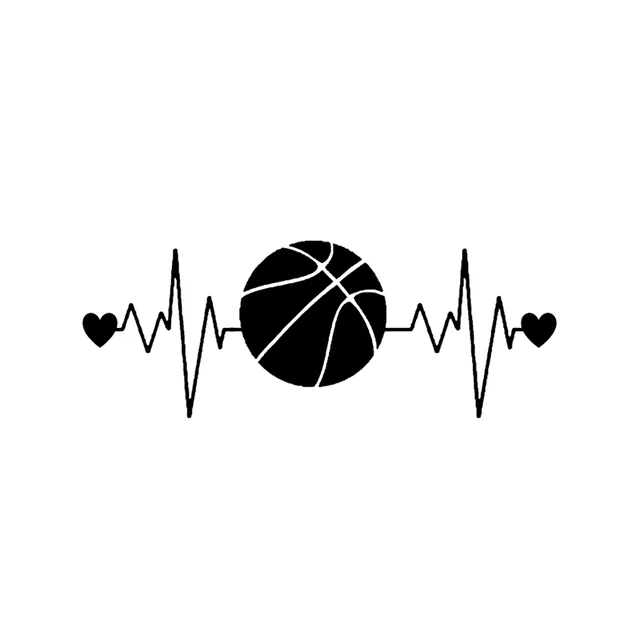 

16cm*6cm Car Stickers Decor Motorcycle Decals Interesting Heartbeat Lifeline Basketball Decorative Accessories Creative PVC
