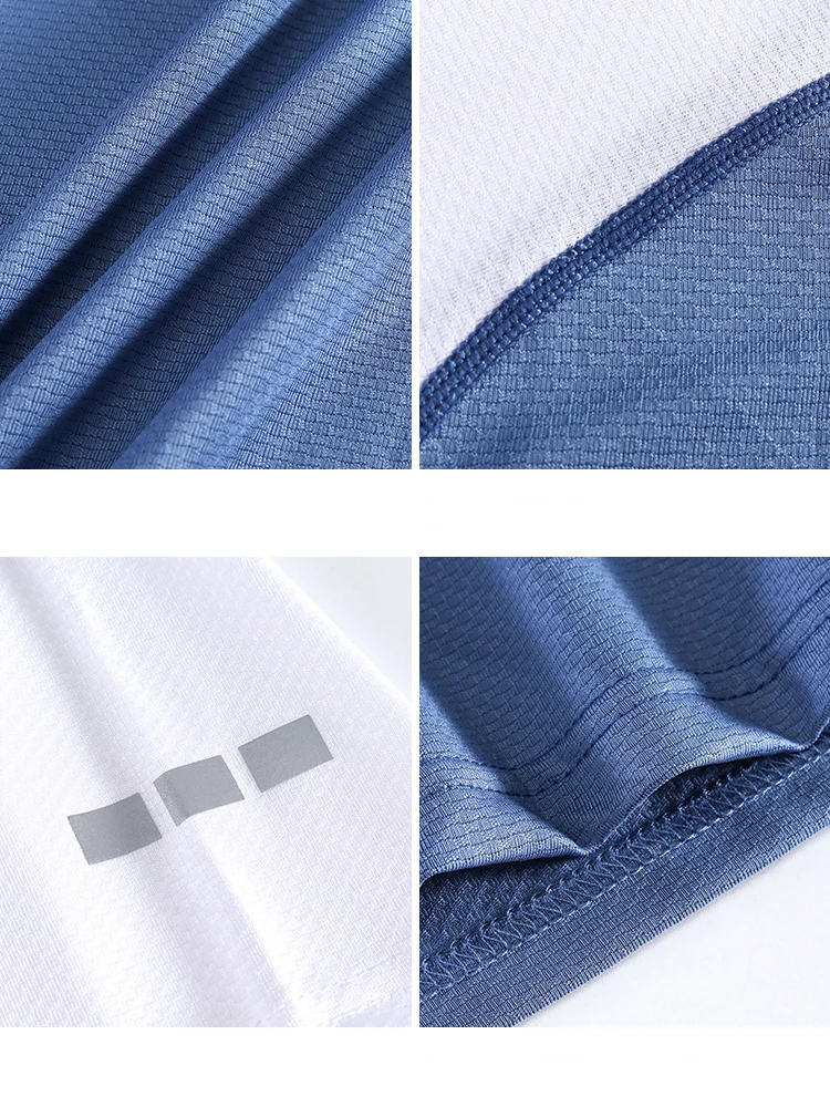 Fashion Summer Sports T-shirt Mens Short Loose Patchwork Casual Collision Colour Breathable Quick Dry Running Fitness Sportswear