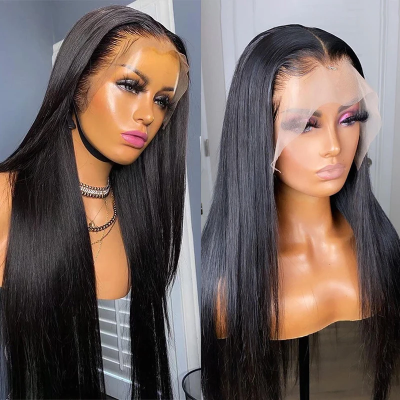 

Long Straight Black Lace Front Wig For Black Women 4x4 Silk Base Closure Wig Babyhair PrePlucked Natural Hairline Glueless