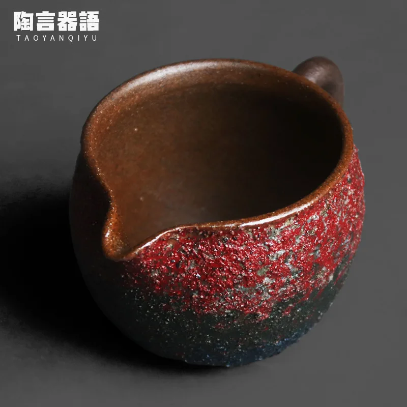 Цветной горшок для кофе с минеральным песком и керамической ручкой винтажный