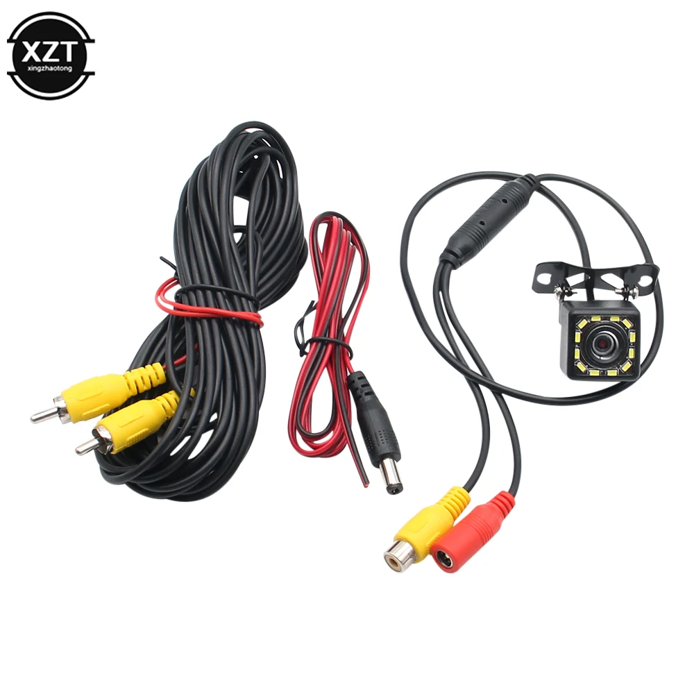 

Широкоугольная HD Автомобильная камера заднего вида, видеокамера заднего вида, Автомобильная камера заднего вида, камера заднего вида 12 светодиодный, камера ночного видения для парковки