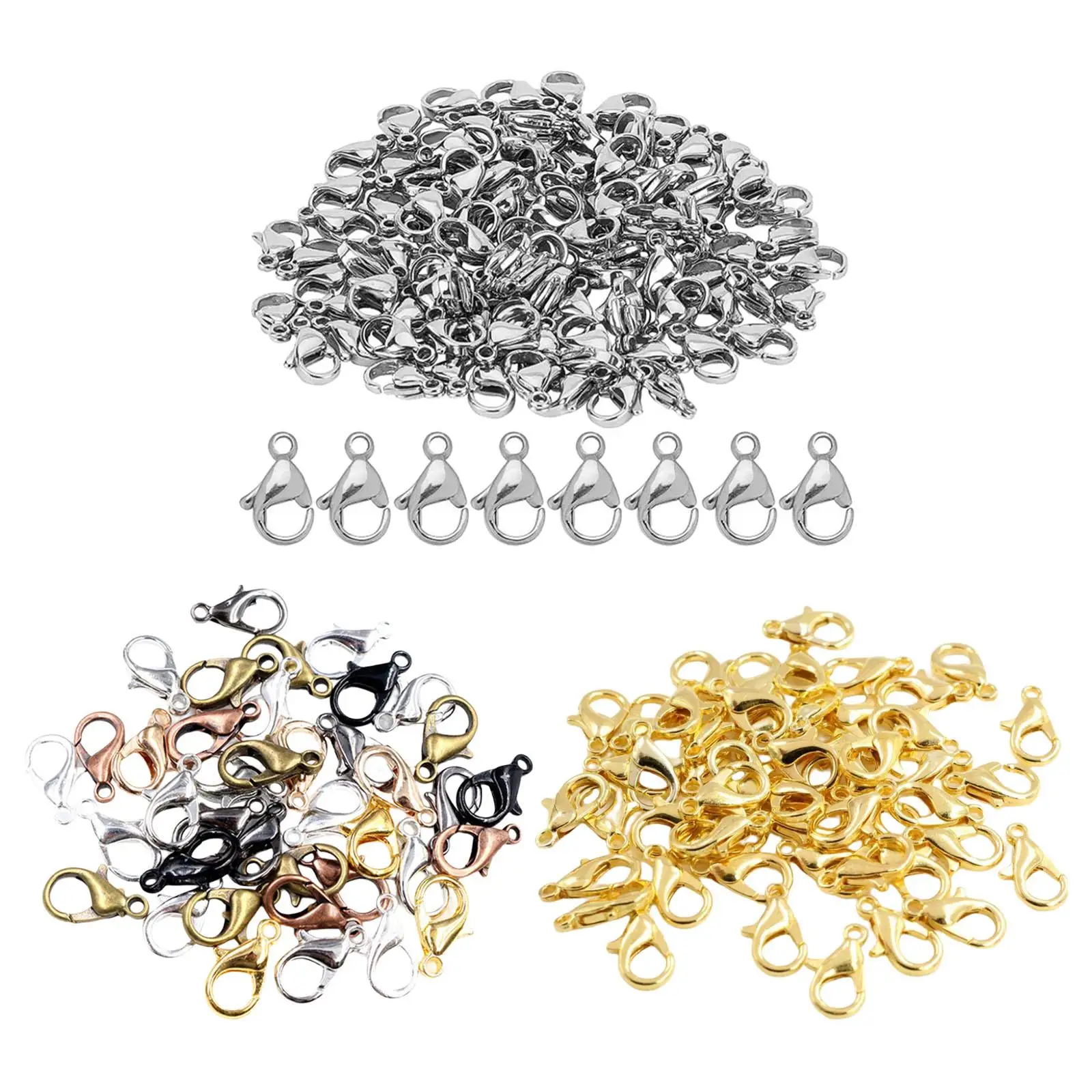 

200x Alloy Lobster Clasps Snap Hooks DIY Jewelry Making Keychain