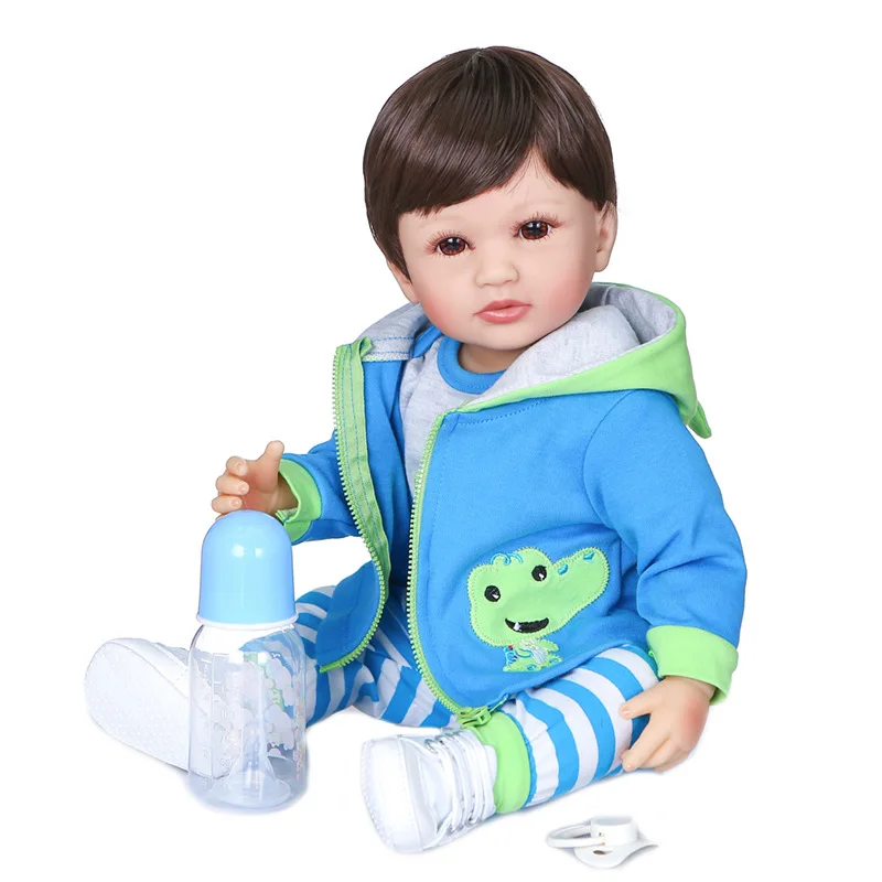 

22"55cm full rubber boy doll cute bebe Realistic lifelike soft siliconen reborn complete finished silicon baby items