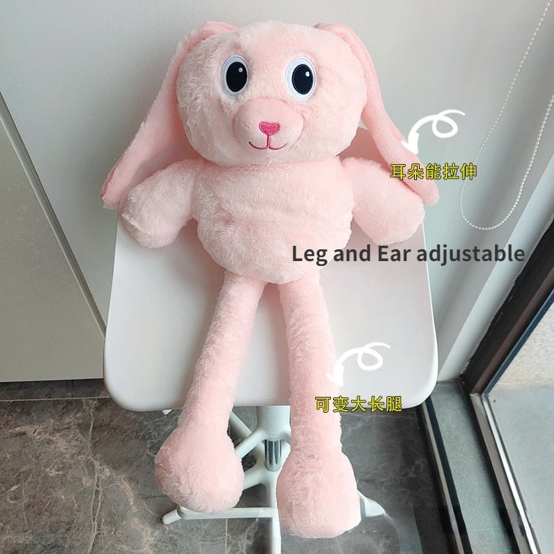 

100cm Long Legs Soft Stuffed Rabbit Toy Animal Plush Bunny with Long Ears Retractable Legs and Ears Plush Rabbit Legs Adjustable