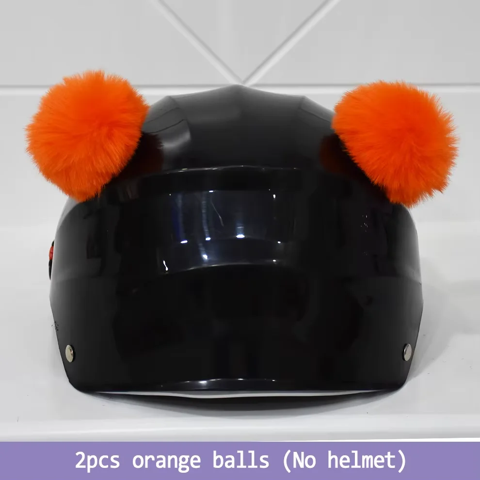 

2 шт., милый мотоциклетный шлем, плюшевые шарики с кошачьими ушками, женские декоры, наклейки на велосипедный шлем для мотокросса, аксессуары, стиль косплея