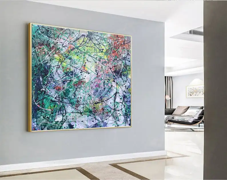 

Jackson Pollock style Abstract painting ,Oversize Painting, Original Large Canvas Painting ,Hand Madeabstract oil abstract oil
